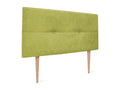 Homzora Aqualine Fabric Headboard with Buttons 105x105cm with Legs for 105cm Beds - Pistachio