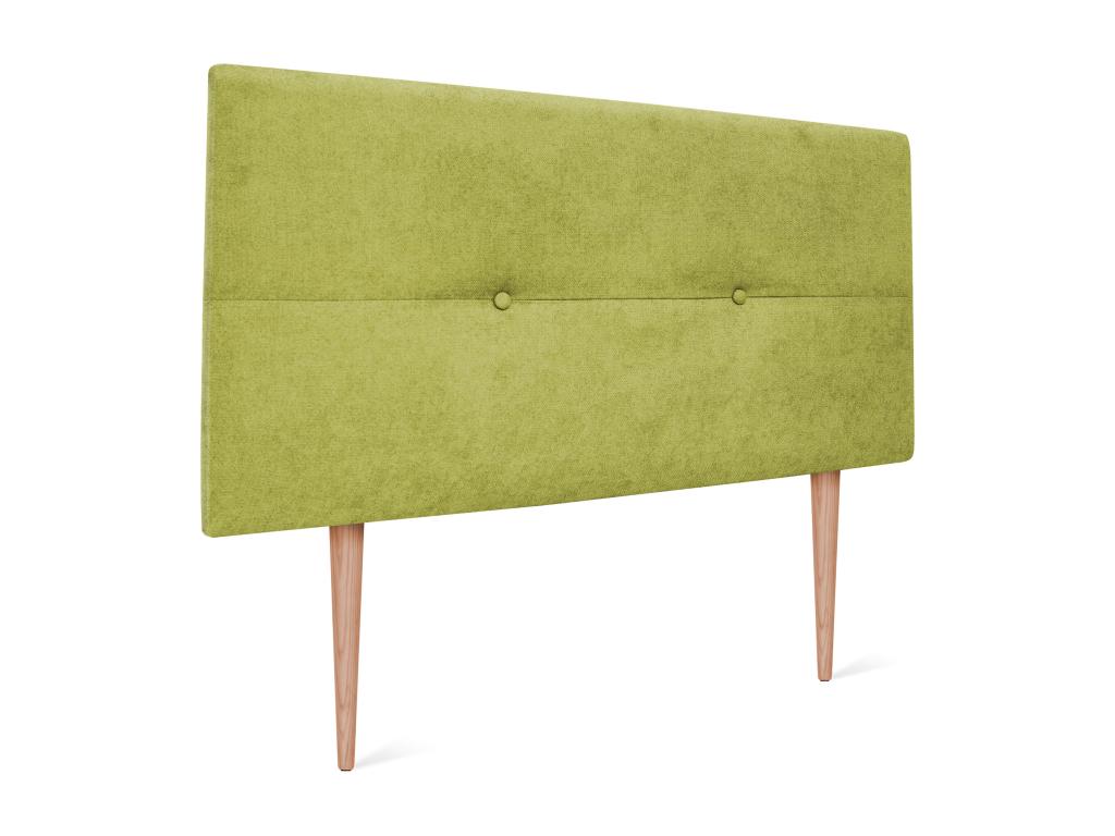 Homzora Aqualine Fabric Headboard with Buttons 105x105cm with Legs for 105cm Beds - Pistachio