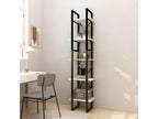 5-Tier Bookshelf, White, 40x30x175 cm, Pine Wood