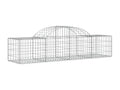 Arched gabion baskets, 2 pcs, 200x50x40-60 galvanized iron