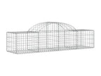 Arched gabion baskets, 2 pcs, 200x50x40-60 galvanized iron