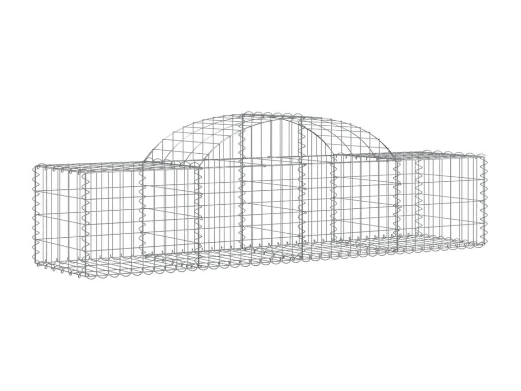 Arched gabion baskets, 2 pcs, 200x50x40-60 galvanized iron