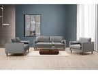 Homzora 215cm 3-seater light grey velvet sofa