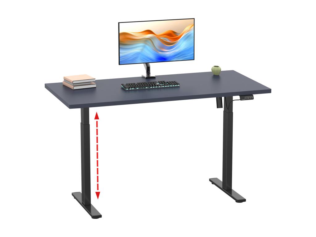 Homzora electrically height-adjustable desk, 140x50 cm, black and anthracite