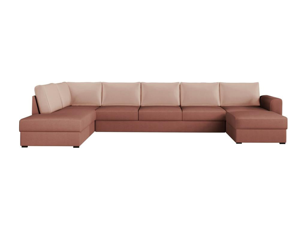 Homzora 262 Corner Sofa, Pink, Sleeping Function, Bedding Box, 370x186x85cm