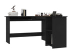 L-shaped corner desk, black, 120x140x75cm, engineered wood