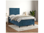 Homzora bed base and mattress, Dark Blue 120x200 Velvet