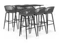 7-piece bar set, black and grey