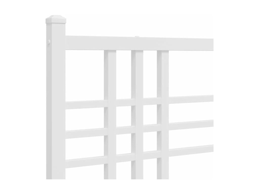 Metal bed frame with headboard and footboard, white, 137x190