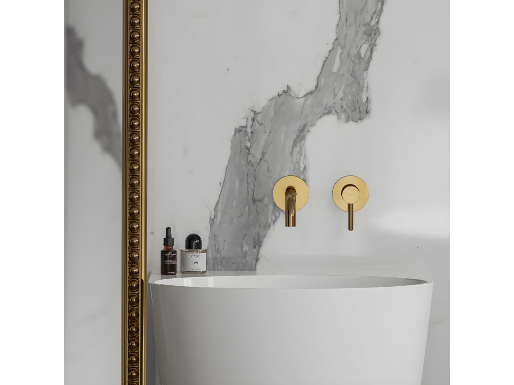 Freestanding washbasin 55x43 cm glossy white with drain included