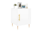 2-piece bedside tables, glossy white, 40x40x50 cm