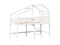 Bunk bed with ladder and white roof, 80x200cm, solid pine wood
