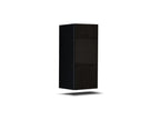 Homzora XX 260cm black suspended living room furniture set with 8 modular LED pieces.
