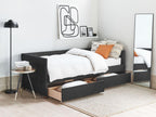Homzora Velvet Daybed with Storage, 90x200 cm, Black