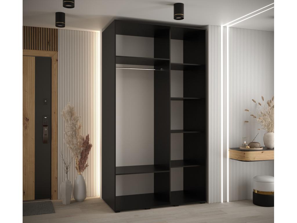 Homzora 6 Sliding Door Wardrobe 235.2/130/60 2 Doors Black/Black/Gold