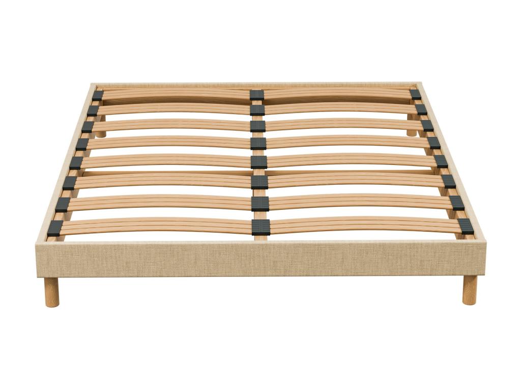Homzora 90x200 cm Bed Base - High-Quality Solid Spruce Wood Structure - Beige - Quiet, Comfortable, and Durable - Homzora