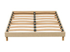 Homzora 90x200 cm Bed Base - High-Quality Solid Spruce Wood Structure - Beige - Quiet, Comfortable, and Durable - Homzora