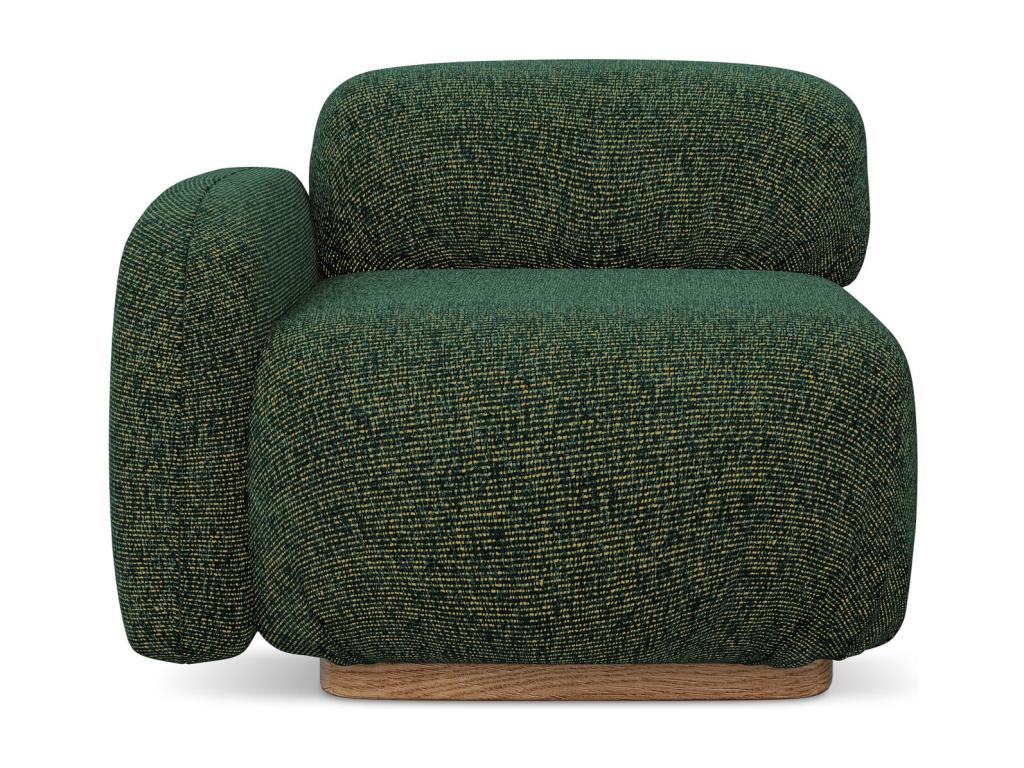 Module with left-hand armrests in textured fabric - green - Doucezen