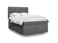 Homzora bed base with mattress, dark grey, 140x190cm, fabric