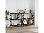 Smoked oak console table, 156x28x80.5 cm, engineered wood