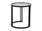 Homzora Set of 2 Side Tables, Round Black Coffee Tables