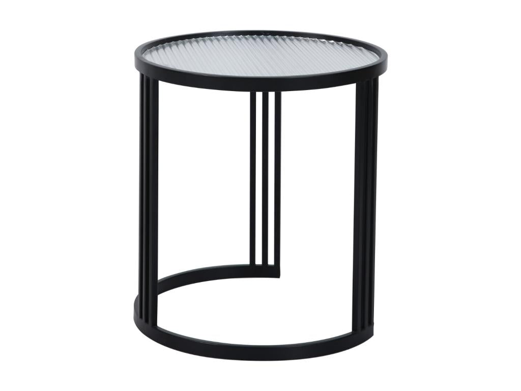 Homzora Set of 2 Side Tables, Round Black Coffee Tables