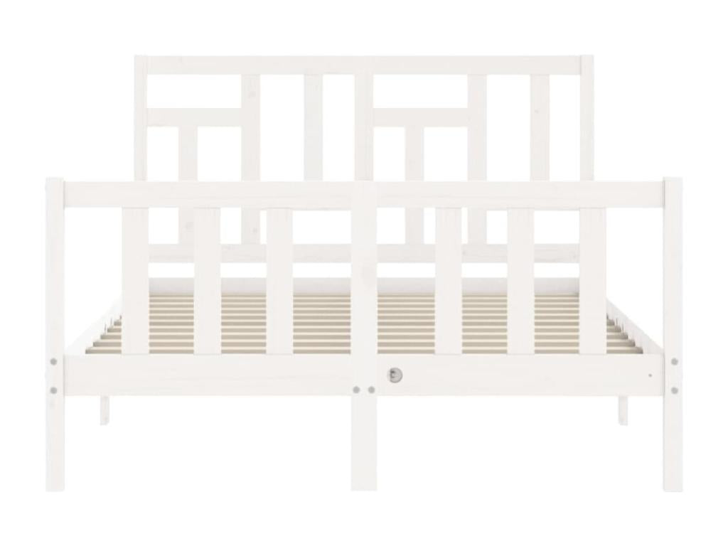 Bed frame without mattress, white, 140x200 cm, solid pine wood