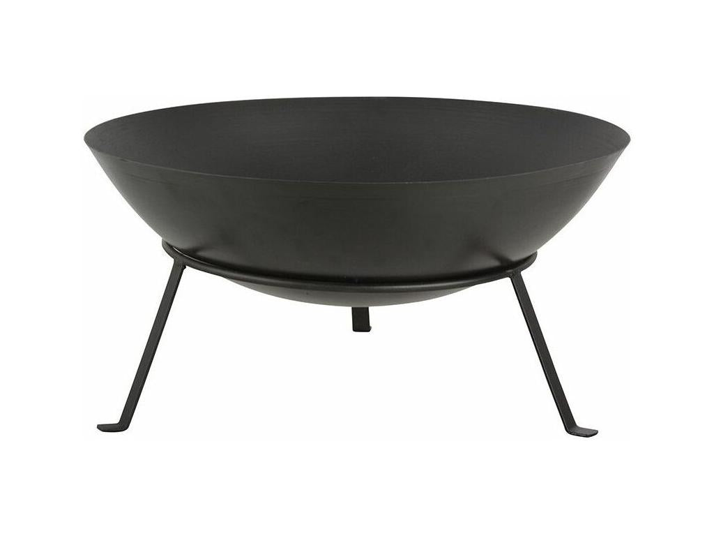 Round metal fire pit on stand, 49.5 x 24.5 cm