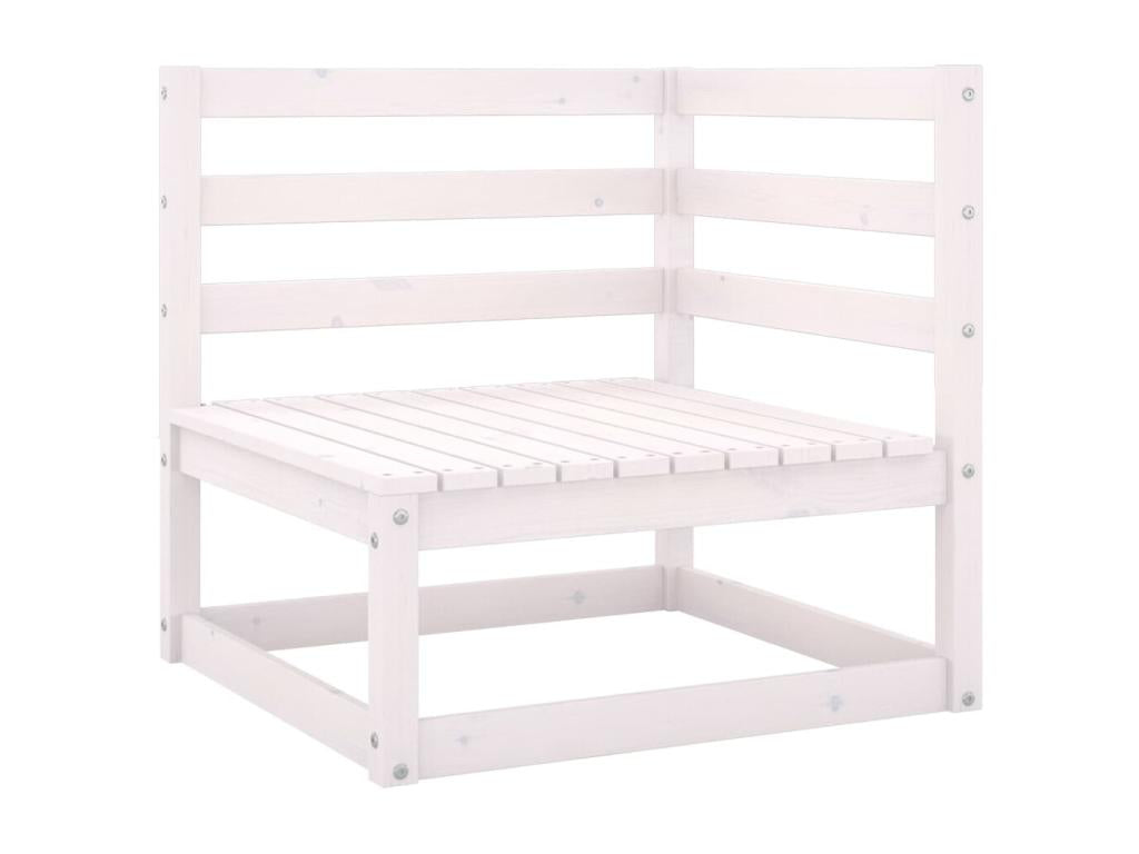 8-piece garden furniture set, white, solid pine wood