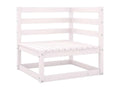 8-piece garden furniture set, white, solid pine wood