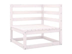8-piece garden furniture set, white, solid pine wood