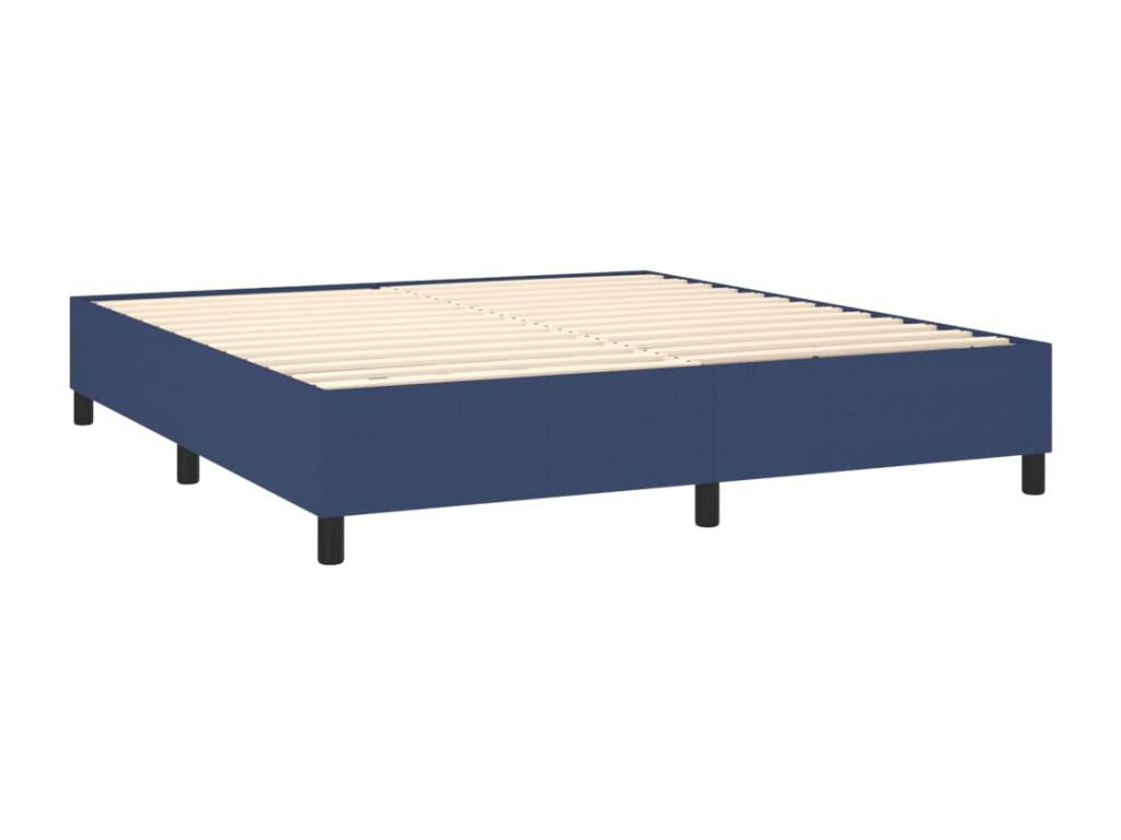 Upholstered bed base with mattress, blue, 180x200 cm, fabric