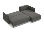 Right-hand corner sofa bed in velvet - steel - Doucezen