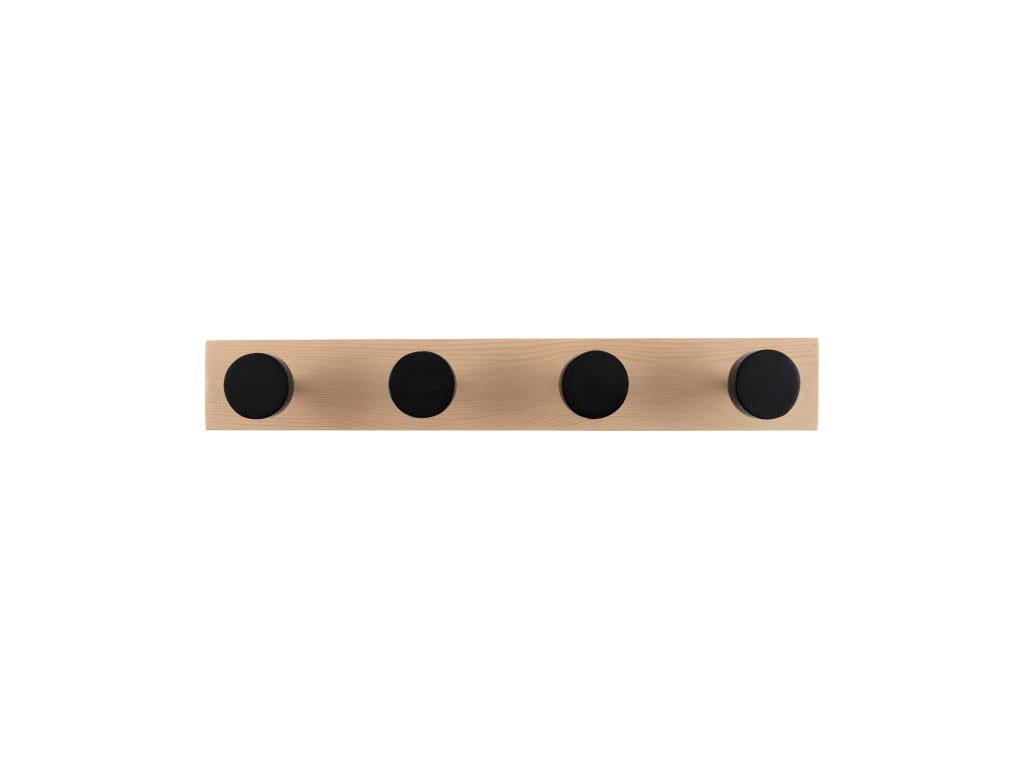 Homzora Black 4 Hook Coat Rack Knobs