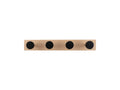 Homzora Black 4 Hook Coat Rack Knobs
