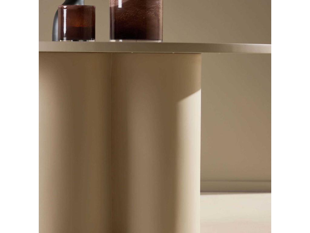 Homzora Round beige coffee table?80x45 cm