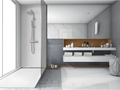 90x185 cm shower tray with side grate, Homzora Extra Slim white, made of synthetic resin and marble dust, with free waste