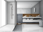 90x185 cm shower tray with side grate, Homzora Extra Slim white, made of synthetic resin and marble dust, with free waste