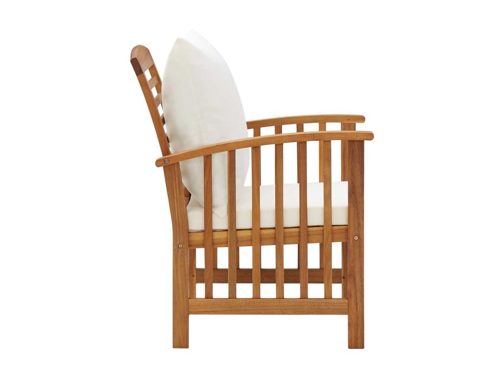 4-piece garden furniture set with cushions, solid Homzora wood, 14