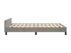 Bed frame with light grey velvet headboard, 120x190