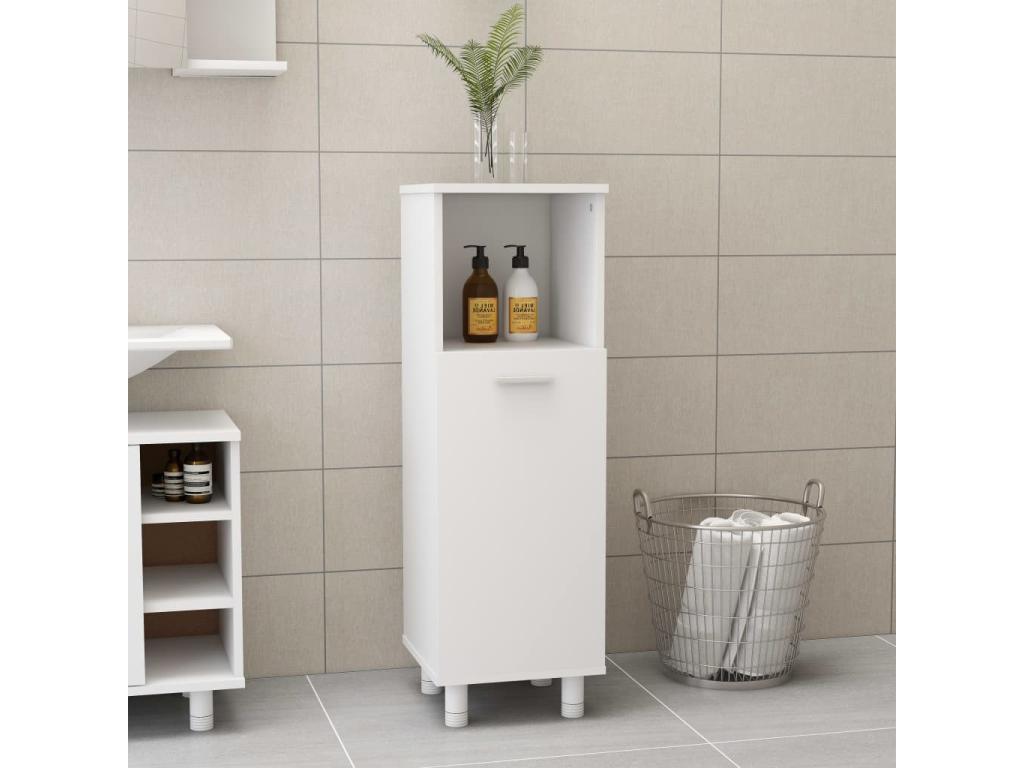 White bathroom cabinet, 30x30x95 cm, engineered wood