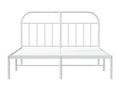 Metal bed frame with white headboard, 140x190 cm