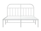 Metal bed frame with white headboard, 140x190 cm