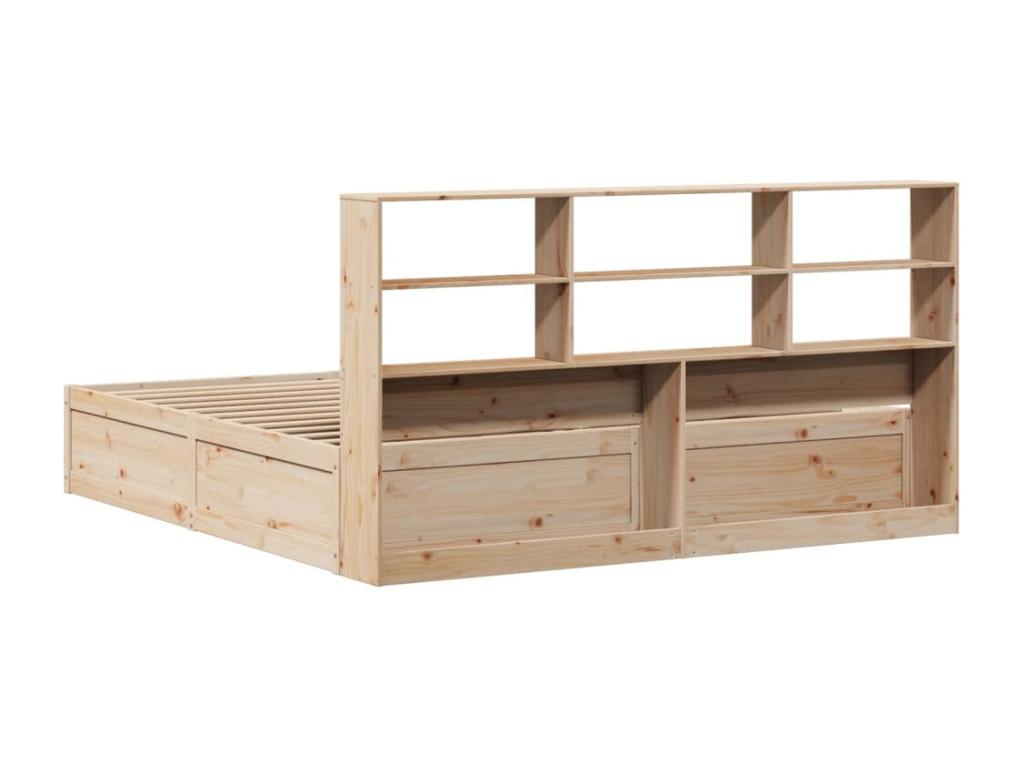 Bed frame without mattress 200x200 cm solid pine wood
