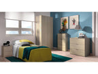 Homzora Bedside Table, Modern Bedside Table with 2 Drawers, Nightstand, Low Chest of Drawers for Bedroom, 38x34x45 cm, Oak