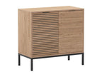 Homzora - 2-Door Storage Unit with Wood Look, Slatted Metal Feet