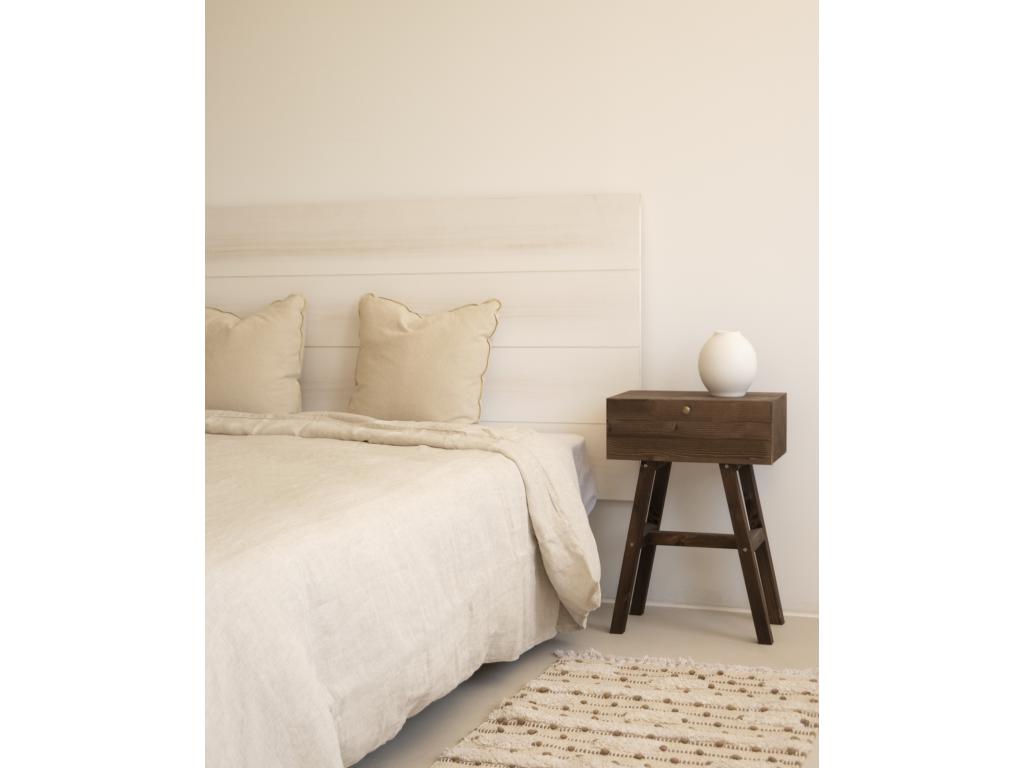 White-stained pine wood headboard 200x80cm - Homzora