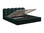 Upholstered bed with storage 220x238 - by Homzora - grey green - Homzora