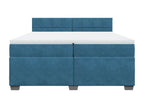 Homzora bed base and mattress, blue, 200x200 cm, velvet