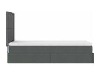 Ottoman bed frame with dark grey mattress 80x200 cm fabric